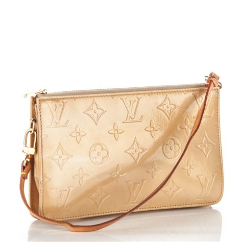 Louis Vuitton Lexington Pouch Beige Leather Monogram Vernis